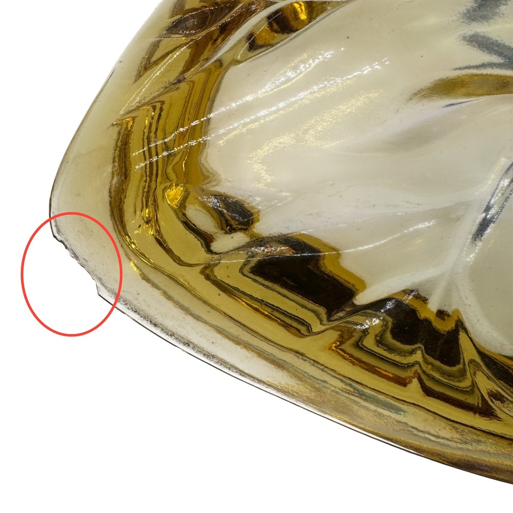 Vintage Amber Hazel Glass Triangle Candy Dish and Lid Pinwheel Starburst 1950s - Picture 6 of 14